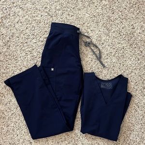 Navy blue fig scrub set